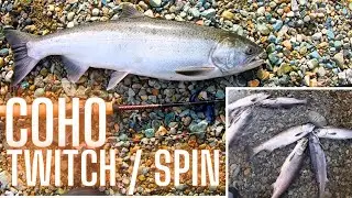 Spinner Fishing Coho and Jig Fishing on River
