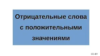 Отрицательные слова с положительными значениями