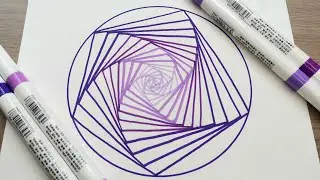 圆规去吃灰吧！Relaxing Spiral Drawing - Abstract Art Therapy - Amazing 3D Pattern