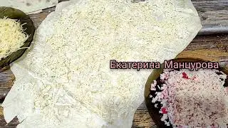 Рулет из лаваша с крабовыми палочками и сыром