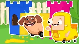 How to look after a puppy? The Wheelzy Family cartoon for kids with baby trucks for kids