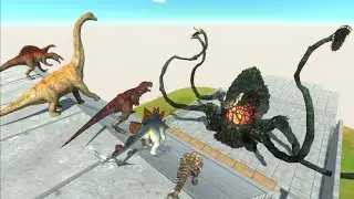 Dinosaurs Jump and Defeat Biollante Monster - Animal Revolt Battle Simulator