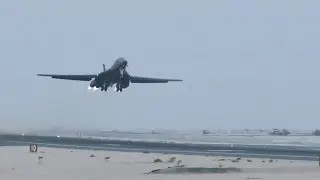B-1 Bomber Taxi and Takeoff