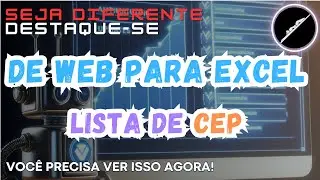 Importar dados CEP de WEB para EXCEL + Caixa de Listagem com PESQUISA