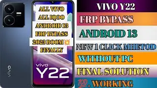 Vivo Y22 Frp Bypass Android 13 || New Update 2023 ||  Vivo Android 13 Frp Bypass 100% Working