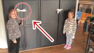 Cabinet door lock hack so easy a kid can do it