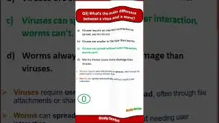 Q5) Difference between Virus and Worm #gkquiz #computergk #gk #cybersecurity