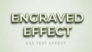 Engraved Text HTML CSS | Cool CSS Text Effects