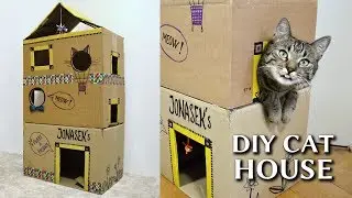 EPIC cardboard cat house DIY