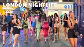 🇬🇧London City Nightlife |Summer Night in Central London - August 2023 | London Night Walk 4K HDR