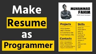 Standard Resume or CV Making Easily | Web & Mobile Developer Resume | Bangla