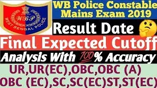 WBP Constable Mains Cutoff 2020|| WBP manins Cutoff marks 2020||WBP mains expected cutoff marks 2020