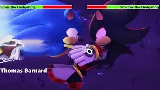 Sonic the Hedgehog vs. Shadow the Hedgehog with healthbars 3/4