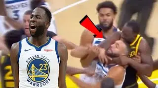 Draymond Green LOSES HIS MIND! Puts Rudy Gobert in a HEADLOCK and DRAGS him across the court!