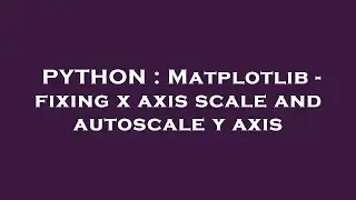 PYTHON : Matplotlib - fixing x axis scale and autoscale y axis