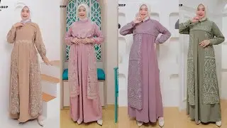 GAMIS CRINKLE KOMBINASI TILE BORDIR TERBARU