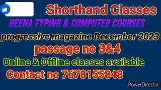 December promagazine passage  3&4 steno online & offline classes available #steno #typing #missheena