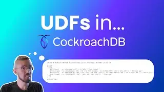 Demo: basics of user-defined functions (UDFs) in CockroachDB