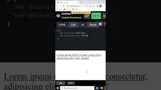 Decorate Text with one line of CSS | Add underline to text with CSS | text decoration property
