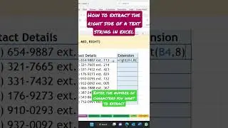 How to extract the RIGHT side of a text string in Excel