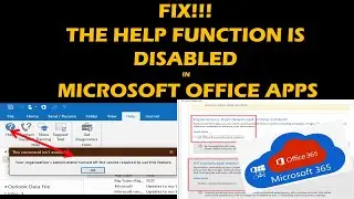 Fix !!! The Help function is disabled in Office apps