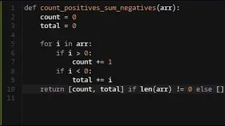 Python - Count of Positives/Sum of Negatives | Codewars 8KYU