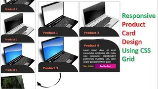 Responsive Product Card Design Using CSS Grid | Responsive Product Card Hover Effect CSS Only.