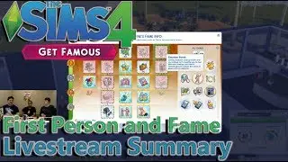 Sims 4 Get Famous Celebrity/Fame Livestream Summary