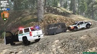 GTA V - LSPDFR 0.4.9🚔 - SAPR/NPS - Park Ranger Patrol - Stolen Truck | Rocks on the Road - 4K