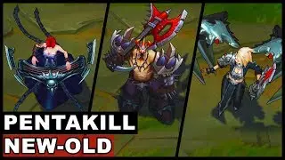 All Pentakill Skins New and Old Kayle Yorick Olaf Mordekaiser Sona Karthus (League of Legends)