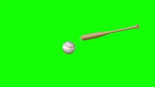 [4K] Baseball & Bat Transition - Green Screen