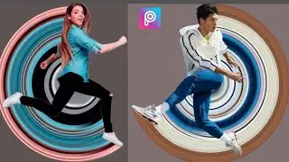 How To Create Circular Stretch Effect In Picsart |Circular Pixel Stretch Effect |Picsart Photo Edit