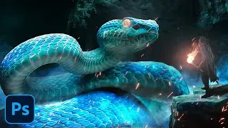 Photomanipulation 2023 - Giant Snake- adobe photoshop for beginners