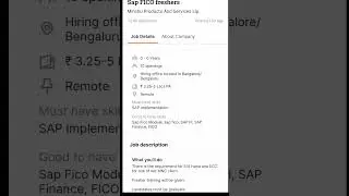 SAP FICO FRESHERS JOB#sapfico #sapficocourse #sapficotutorialforbegginers #sapficotutorial #sap #job