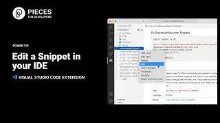 Power Tip: Edit a Saved Snippet | Visual Studio Code Extension