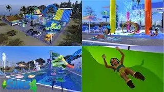 I BUILT A REALISTIC AND FUNCTIONAL WATERPARK IN THE SIMS 4 | WET-N-WILD WATERWORLD TOUR + DOWNLOAD 🌊