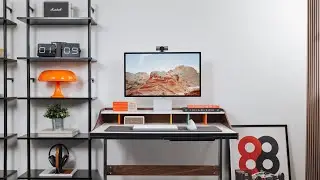 My Tech Desk Setup Tour //  Mid-Century Modern!