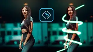 Create Neon Glow Lines Effect around Person | Neon Light Effect Photoshop Tutorial