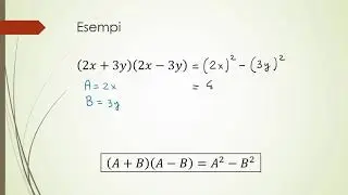 Prodotti notevoli - Somma per differenza