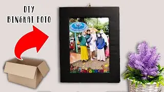 CARA MEMBUAT BINGKAI FOTO DARI KARDUS BEKAS || ide kreatif dari kardus bekas