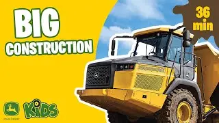 Real Big Construction Vehicles Working with Music 🚜- 🎶  | John Deere Kids |