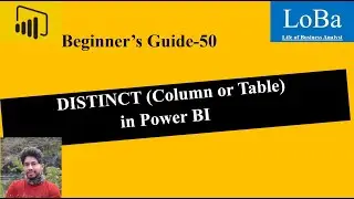 Power BI DISTINCT table or column function