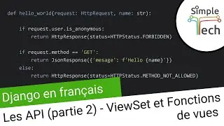 Django en Français - 11. Les APIs (2) - ViewSets et Fonctions de vues