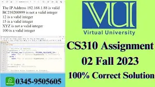 CS310 Assignment 2 solution fall 2023 | CS310 Assignment 2 solution 2024 | CS310 100% correct soluti