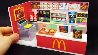 DIY Miniature Real Shop   McDonald's shop decor !  French fries , Mcflurry ~