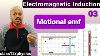 EMI 03: Motional emf induced in a moving Rod, Fleming right hand rule Class 12 NEET JEE telugu