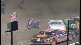 Fight at TOMS Nationals - Hobby Stocks - Southern Oklahoma Speedway - Ardmore, OK  -  Nov. 4, 2023