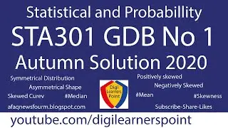 VU-STA301 GDB No 1 Autumn Solution 2020-Statistical and Probability