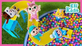 Fun Slides & Ball Pit Playground | Eli Kids Songs & Nursery Rhymes