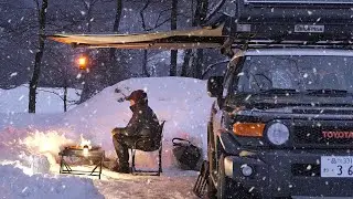 SNOW Camping in Japan is so Cozy [ SOLO Relaxing under the gentle Snow, ASMR ]